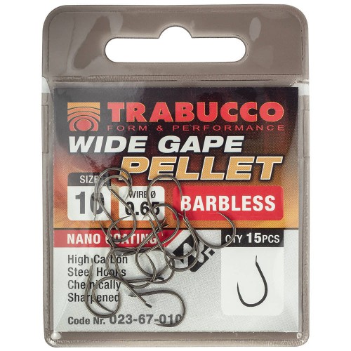 Haczyki Trabucco Wodę Gape PELLET Barbless 16/14/12/10 - 40szt. 